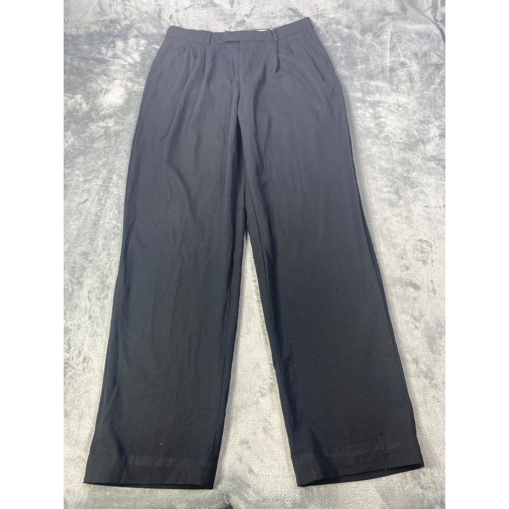 VTG Givenchy Dress Pants Mens 34x33 Black Pleated High Waisted Monsieur USA Made